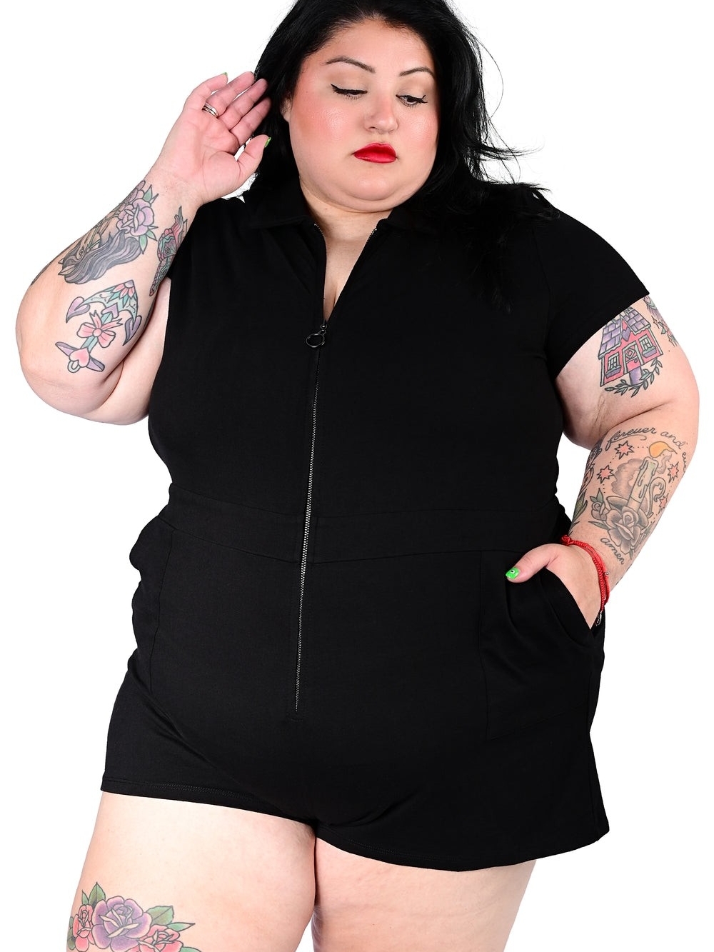 Jamie Lee Zip Up Romper Foxblood - Picture 2 of 6